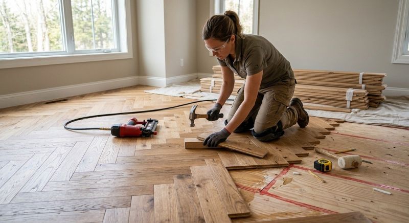 Pine Floor Installation in Manassas, VA